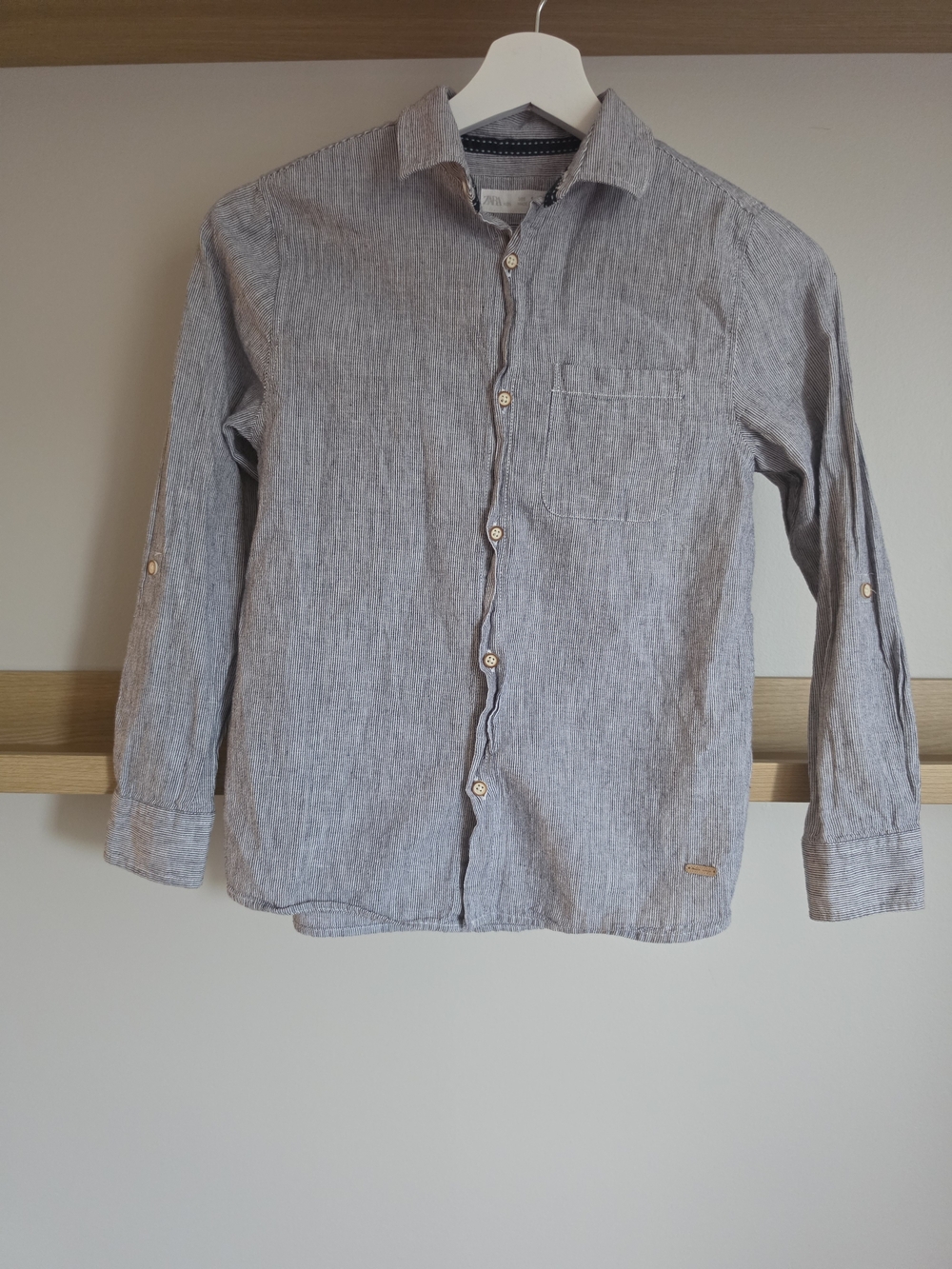 Zara Boys Button-Down Shirt in Heather Gray
